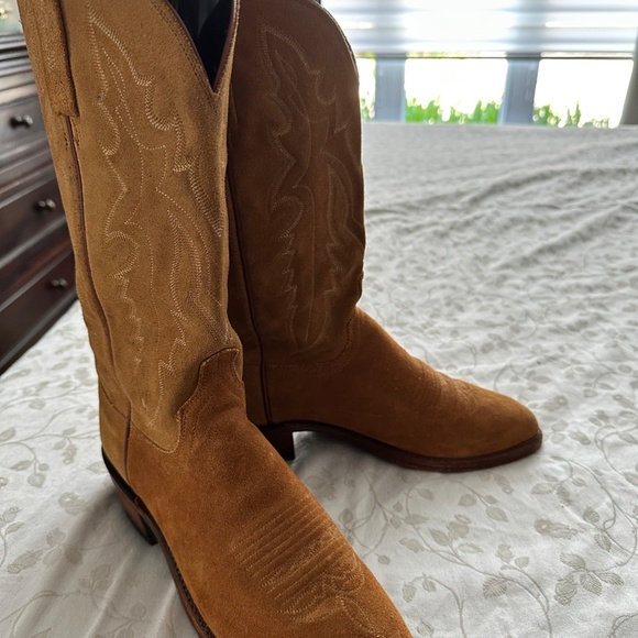 Men's 1883 Lucchese Leather Suede Cowboy Boots - Picture 7 of 9